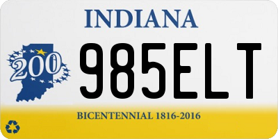 IN license plate 985ELT