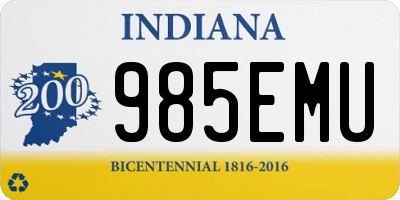 IN license plate 985EMU