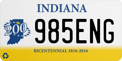 IN license plate 985ENG