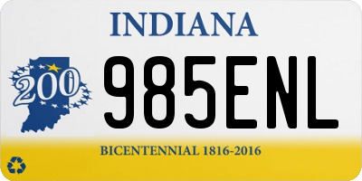 IN license plate 985ENL