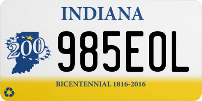 IN license plate 985EOL