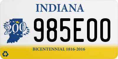 IN license plate 985EOO