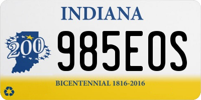 IN license plate 985EOS