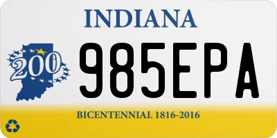 IN license plate 985EPA