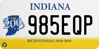 IN license plate 985EQP