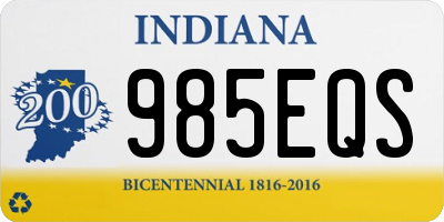 IN license plate 985EQS