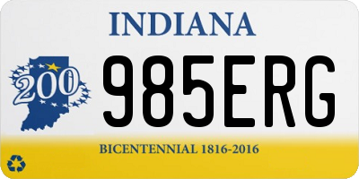 IN license plate 985ERG