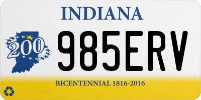 IN license plate 985ERV