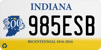IN license plate 985ESB