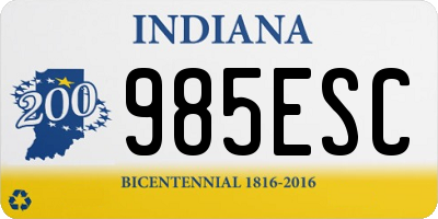 IN license plate 985ESC