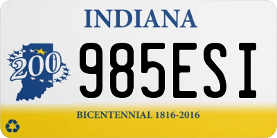 IN license plate 985ESI