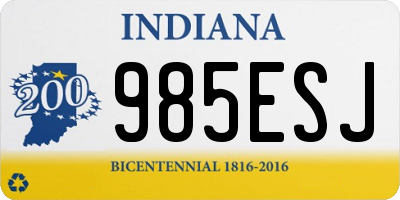 IN license plate 985ESJ