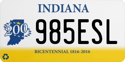 IN license plate 985ESL