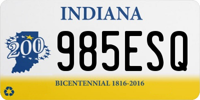 IN license plate 985ESQ