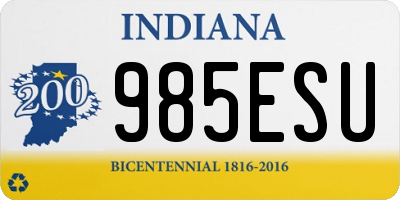 IN license plate 985ESU