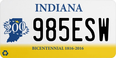 IN license plate 985ESW