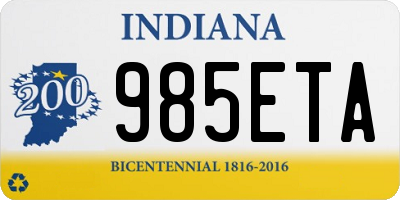 IN license plate 985ETA