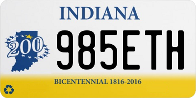 IN license plate 985ETH