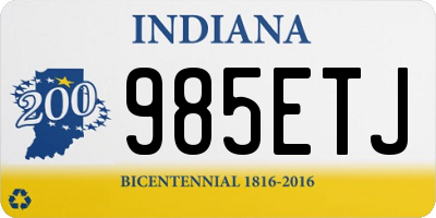 IN license plate 985ETJ