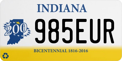 IN license plate 985EUR