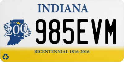 IN license plate 985EVM