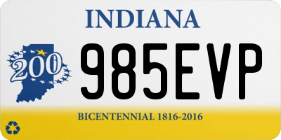 IN license plate 985EVP