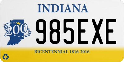 IN license plate 985EXE