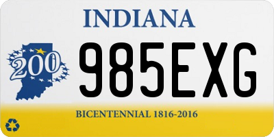 IN license plate 985EXG