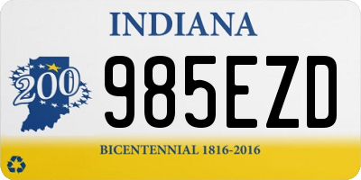 IN license plate 985EZD