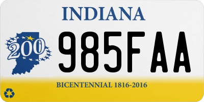 IN license plate 985FAA