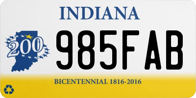 IN license plate 985FAB