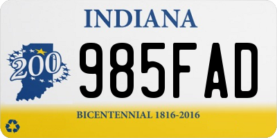 IN license plate 985FAD