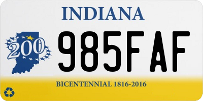 IN license plate 985FAF