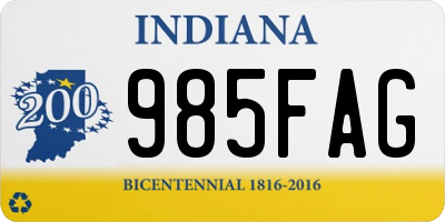 IN license plate 985FAG