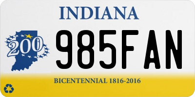 IN license plate 985FAN