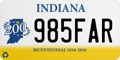 IN license plate 985FAR