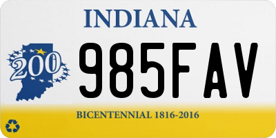 IN license plate 985FAV