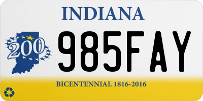 IN license plate 985FAY