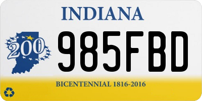 IN license plate 985FBD