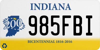 IN license plate 985FBI