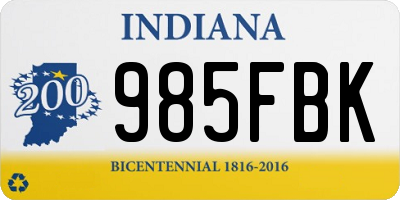 IN license plate 985FBK