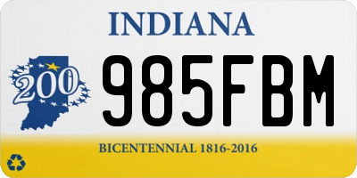 IN license plate 985FBM