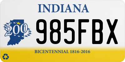 IN license plate 985FBX
