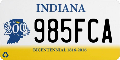 IN license plate 985FCA