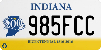 IN license plate 985FCC