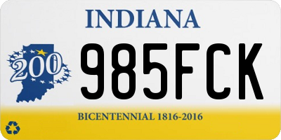 IN license plate 985FCK