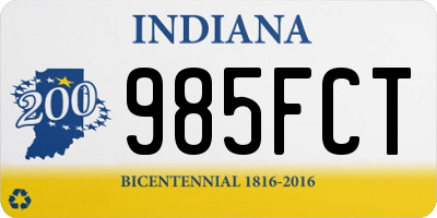 IN license plate 985FCT