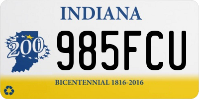 IN license plate 985FCU