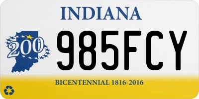 IN license plate 985FCY