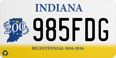 IN license plate 985FDG